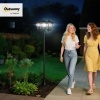 Afbeelding van Outsunny solar tuinlantaarn met 3 lampen, LED 120 lumen, IP44, RVS zwart, 51,5 x 47 x 182,5 cm