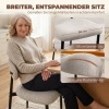 Afbeelding van HOMCOM Eetstoel - Linnenlook Stof (100% Polyester), Staal - 58L x 58B x 77H cm - Beige