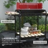 Afbeelding van Outsunny Houtskoolgrill van metaal, 103L x 47B x 95H cm, rood, met pijnboomhout