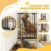 Afbeelding van PawHut Hondenhek 74-80 cm, trapbescherming met automatische sluiting, zwart staal