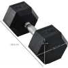 Afbeelding van HOMCOM rubberen halters - metaal/rubber - 16,2x16,2x34,6 cm - zwart