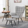 Afbeelding van HOMCOM Relaxfauteuil met voetensteun - Staal, Polyester - 73L x 77,5B x 98H cm - Lichtgrijs