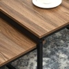 Afbeelding van HOMCOM salontafelset - 2 tafels - spaanplaat - staal - bruin