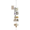 Afbeelding van Songmics Uitschuifbaar Hoekrek, Wit, Voor Douche en Handdoeken, 85-305 cm