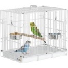 Afbeelding van PawHut Vogelkooi - Staal, Hout - 49L x 31B x 40H cm - Wit