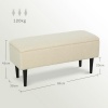 Afbeelding van HOMCOM Opbergzitbank met opklapbaar deksel, fluweel, crème, 95 x 38 x 45 cm