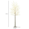 Afbeelding van HOMCOM LED Kersenboom met 180 LED's, 3 helderheidsniveaus, 180 cm, wit kerstdecoratie.
