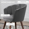 Afbeelding van HOMCOM eetkamerstoel met rugleuning - donkergrijs - 66 x 72 x 79 cm