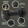 Afbeelding van Tunturi Dumbbell set - 2 x 5,0 kg - Vinyl - Zwart - Inclusief gratis fitness app