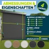 Afbeelding van tillvex® Verticale zonwering 200 x 250 cm, waterdicht, voor binnen en buiten, met handslinger