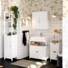 Afbeelding van Scandinavische wandkast voor badkamer - 60x60 cm - 2 deuren - matte witte afwerking