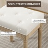 Afbeelding van Homcom Voetenbank - Polyester, Rubberhout - 42L x 32B x 46,5H cm - Beige