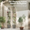 Afbeelding van Outsunny Tomatenrek van staal, kunststof - 32L x 32B x 174H cm - Zwart