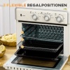 Afbeelding van HOMCOM mini-oven 20L, 5-in-1 pizzaoven met bakplaat, frituurmand en timer, crèmewit