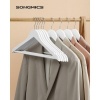 Afbeelding van SONGMICS Houten kledinghangers, set van 20, 360° draaibaar, massief berkenhout, wit