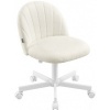 Afbeelding van Fauteuil van fleece stof in crèmewit