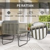 Afbeelding van Outsunny Weerbestendige polyrotan tuinmeubelset voor 4 personen, bruin