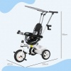 Afbeelding van HOMCOM Kinderdriewieler van Metaal en Kunststof, 105x47x98 cm, Wit