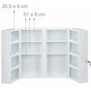 Afbeelding van Afsluitbare medicijnkast - 11 vakken - staal - 53,5 x 53 x 19 cm - 2 deuren - wit-rood