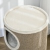 Afbeelding van PawHut Kratztonne 70 cm, 3-laags speeltonne voor katten met 3 holen, bruin pluche