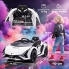 Afbeelding van HOMCOM Rijdende kinderAuto Lamborghini 108x62x40 cm, Wit