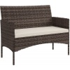 Afbeelding van Outsunny Rattan 2-zitsbank - PE-rattan, staal - 115L x 63B x 85H cm - Khaki