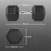 Afbeelding van HOMCOM Rubberen Dumbbell Metaal, 15,5 x 15,5 x 33,6 cm, Zwart