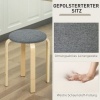 Afbeelding van HOMCOM Eetkamerkruk van hout en polyester - 40L x 40B x 45H cm - Grijs