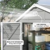 Afbeelding van Outsunny kunststof tuinhuisje 2,4 x 1,8 m met ventilatie en afsluitbare deur, lichtgrijs