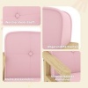 Afbeelding van AIYAPLAY Kinderbankje van Hout en Corduroy, 46,5L x 44B x 45H cm, Roze