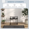 Afbeelding van PawHut Huisdieren Voederbak Staal 40,5L x 22B x 39H cm Zwart