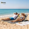 Afbeelding van Outsunny Set van 2 verstelbare strandmatten met hoofdkussen en opbergtas, donkergrijs