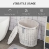 Afbeelding van HOMCOM Witte Wäschekorb van Weiden met Deksel en Wasbare Binnenzak, 15 kg capaciteit