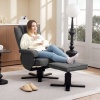 Afbeelding van HOMCOM Relaxfauteuil met Hocker - Polyester - 87L x 67B x 96H cm - Donkergrijs