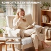 Afbeelding van Homcom Fauteuil van polyester en rubberhout - 103L x 80B x 88H cm - Crèmewit