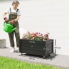 Afbeelding van Outsunny - Plantenbak van Dennenhout met Wielen - Zwart