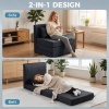 Afbeelding van HOMCOM Vloerstoel van polyester en schuim - 80L x 75B x 74H cm - Donkergrijs