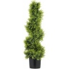 Afbeelding van HOMCOM kunstmatige topiaries - kunststof/metaal - Ø16,5x90 cm - groen