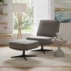 Afbeelding van Homcom Accent Stoel met Poef - Polyester - 91L x 68B x 93H cm - Donkergrijs