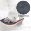 Afbeelding van PawHut Kattenbed met wandplank en pluchen bekleding, bruin MDF