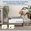 Afbeelding van PawHut Verstelbare Hondenvoerbak met Opbergruimte en 2 RVS Schalen voor Grote Honden en Katten