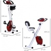 Afbeelding van HOMCOM Fitnessfiets van staal en kunststof - 43B x 97D x 109H cm - Rood en Wit