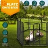 Afbeelding van TRESKO® Opvouwbare hondenloopstal 80 cm met dak en aardankers - 8-delig, eenvoudig te monteren