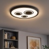 Afbeelding van Zwarte LED plafondlamp met achtergrondverlichting, 22W, 3000lm, 42,3 x 3,7 cm