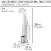 Afbeelding van WENKO Toiletbutler Rivalta RVS mat - Vrijstaande toiletborstel met rolhouders