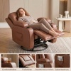Afbeelding van HOMCOM Massage Relaxfauteuil - Kunstleer - 94L x 85B x 104H cm - Lichtbruin