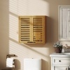 Afbeelding van HOMCOM Bamboe Wandkast 60x20x60cm Natuurlijk Hout