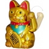 Afbeelding van Maneki Neko - Zwaaiende Gelukskat - 17 x 16 x 26 cm - Gouden Chinese Geluksbrenger