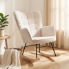 Afbeelding van HOMCOM - Schommelstoel - Fleece Look - Met Armleuningen - Beige