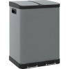 Afbeelding van HOMCOM Metaal Afvalemmer, Kunststof - 48,8L x 39,5B x 67H cm - Grijs